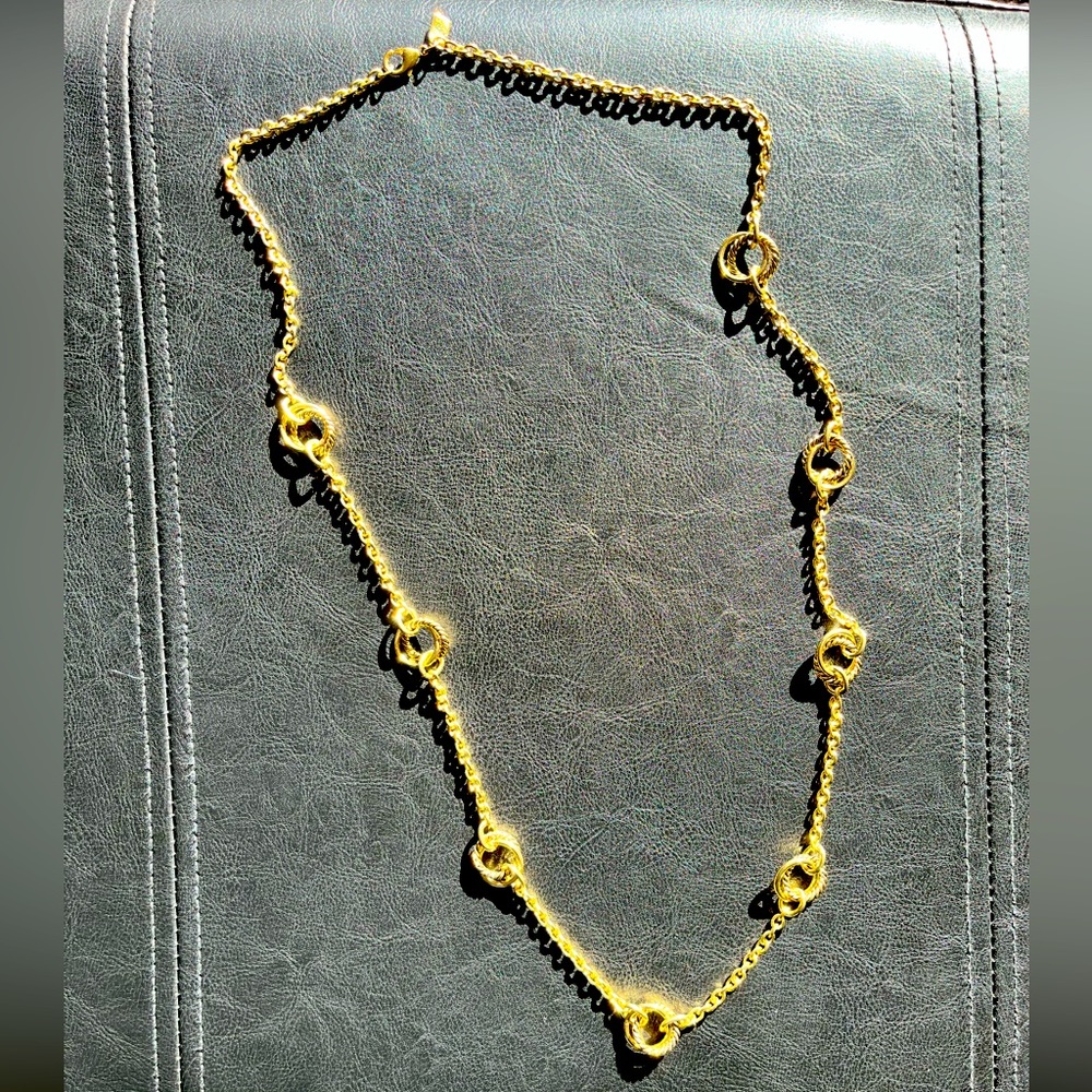 Ralph Lauren long station necklace gold tone